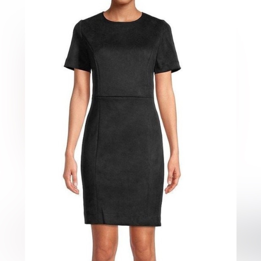 NWT Tahari faux suede black dress, size 6